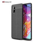 For Galaxy A51 Litchi Texture TPU Shockproof Case(Black)