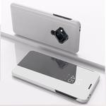 For VIVO V17 Plated Mirror Horizontal Flip Cover with Stand Mobile Phone Holster(Silver)