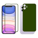 For iPhone 11 ENKAY Hat-prince Full Glue 0.26mm 9H 2.5D Front Tempered Glass Full Coverage Film and Black Film with Camera Lens Protector Function(Green)