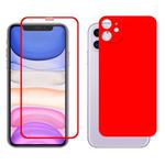 For iPhone 11 ENKAY Hat-prince Full Glue 0.26mm 9H 2.5D Front Tempered Glass Full Coverage Film and Black Film with Camera Lens Protector Function(Red)
