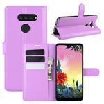 For LG K50S Litchi Texture Horizontal Flip Protective Case with Holder & Card Slots & Wallet(Purple)