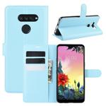 For LG K50S Litchi Texture Horizontal Flip Protective Case with Holder & Card Slots & Wallet(Blue)