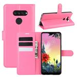 For LG K50S Litchi Texture Horizontal Flip Protective Case with Holder & Card Slots & Wallet(Rose red)