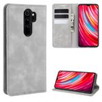 For Xiaomi Redmi Note 8 Pro Retro-skin Business Magnetic Suction Leather Case with Holder & Card Slots & Wallet(Grey)