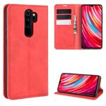 For Xiaomi Redmi Note 8 Pro Retro-skin Business Magnetic Suction Leather Case with Holder & Card Slots & Wallet(Red)