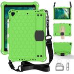 For    iPad Pro 10.5 Honeycomb Design EVA + PC Four Corner Anti Falling Flat Protective Shell With Straps(Green+Black)