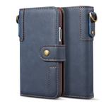 For iPhone 6 Cowhide Texture Horizontal Flip Leather Case with Holder & Card Slots & Wallet & Lanyard(Blue)