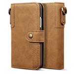 For iPhone 6 Plus Cowhide Texture Horizontal Flip Leather Case with Holder & Card Slots & Wallet & Lanyard(Brown)