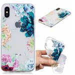 For iPhone X / XS 3D Pattern Transparent TPU Case(The Stone Flower)