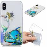 For iPhone XR 3D Pattern Transparent TPU Case(Mermaid)