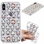 For iPhone XR 3D Pattern Transparent TPU Case(Mini Panda)