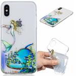For iPhone XS Max 3D Pattern Transparent TPU Case(Mermaid)