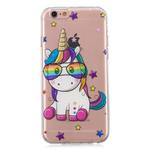 For iPhone 6 3D Pattern Transparent TPU Case(Eyeglasses Unicorn)