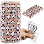 For iPhone 6 Plus 3D Pattern Transparent TPU Case(Mini Panda)