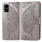 For Galaxy A51    Butterfly Love Flowers Embossing Horizontal Flip Leather Case with Holder & Card Slots & Wallet & Lanyard(Gray)