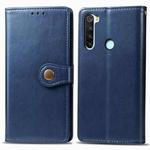 For Xiaomi Redmi Note 8T Retro Solid Color Leather Buckle Mobile Phone Protection Leather Case with Photo Frame & Card Slot & Wallet & Bracket Function(Blue)