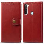For Xiaomi Redmi Note 8T Retro Solid Color Leather Buckle Mobile Phone Protection Leather Case with Photo Frame & Card Slot & Wallet & Bracket Function(Red)