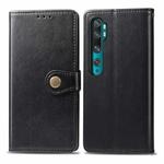 For Xiaomi CC9 Pro / Note 10 Retro Solid Color Leather Buckle Mobile Phone Protection Leather Case with Photo Frame & Card Slot & Wallet & Bracket Function(Black)