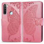 For Xiaomi Redmi Note 8T Butterfly Love Flower Embossed Horizontal Flip Leather Case with Bracket Lanyard Card Slot Wallet(Pink)