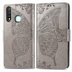 For Vivo Y19 Butterfly Love Flower Embossed Horizontal Flip Leather Case with Bracket / Card Slot / Wallet / Lanyard(Gray)