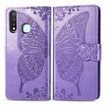 For Vivo Y19 Butterfly Love Flower Embossed Horizontal Flip Leather Case with Bracket / Card Slot / Wallet / Lanyard(Light Purple)