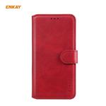 For Samsung Galaxy A21 ENKAY Hat-Prince Horizontal Flip Leather Case with Holder & Card Slots & Wallet(Red)