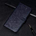 For Xiaomi Mi 9 Pro    Lace Flower Embossing Pattern Horizontal Flip Leather Case with Holder & Card Slots & Wallet & Photo Frame & Lanyard(Dark Blue)