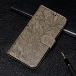 For Nokia 7.2   Lace Flower Embossing Pattern Horizontal Flip Leather Case with Holder & Card Slots & Wallet & Photo Frame & Lanyard(Gray)