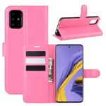 For Galaxy A51 (4G) Litchi Texture Horizontal Flip Protective Case with Holder & Card Slots & Wallet(Rose Red)