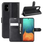 For Galaxy A71 Litchi Texture Horizontal Flip Protective Case with Holder & Card Slots & Wallet(Black)