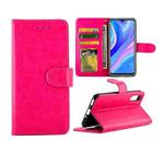 Huawei Enjoy 10 Crazy Horse Texture Leather Horizontal Flip Protective Case with Holder & Card Slots & Wallet & Photo Frame(Magenta)