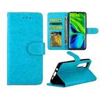 For Xiaomi Note10/CC9 Pro Crazy Horse Texture Leather Horizontal Flip Protective Case with Holder & Card Slots & Wallet & Photo Frame(Baby Blue)