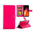 For Xiaomi Redmi Note 8T Crazy Horse Texture Leather Horizontal Flip Protective Case with Holder & Card Slots & Wallet & Photo Frame(Magenta)