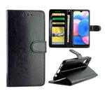 For  Galaxy A30s/A50 Crazy Horse Texture Leather Horizontal Flip Protective Case with Holder & Card Slots & Wallet & Photo Frame(Black)