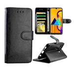 For Galaxy M30s Crazy Horse Texture Leather Horizontal Flip Protective Case with Holder & Card Slots & Wallet & Photo Frame(Black)