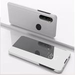 For Xiaomi Redmi Note 8T Plated Mirror Horizontal Flip Leather with Stand Mobile Phone Holster(Silver)