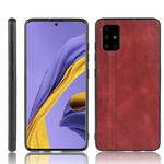 For Galaxy A51 Shockproof Sewing Cow Pattern Skin PC + PU + TPU Case(Red)