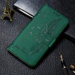 For Galaxy A90 5G Litchi Texture Feather Embossing Horizontal Flip Leather Case with Holder & Card Slots & Wallet & Photo Frame & Lanyard(Green)