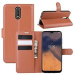 For Nokia 2.3  Litchi Texture Horizontal Flip Protective Case with Holder & Card Slots & Wallet(Brown)