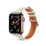 For Apple Watch 3 / 2 / 1 Generations 38mm Universal Thin Leather Strap(White)