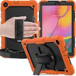 For Galaxy Tab A10.1 2019 / T510 Shockproof Colorful Silica Gel + PC Protective Case, with Holder & Shoulder Strap(Orange)