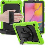For Galaxy Tab A10.1 2019 / T510 Shockproof Colorful Silica Gel + PC Protective Case, with Holder & Shoulder Strap(Green)