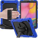 For Galaxy Tab A10.1 2019 / T510 Shockproof Colorful Silica Gel + PC Protective Case, with Holder & Shoulder Strap(Blue)