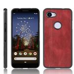 For Google Pixel 3a XL Shockproof Sewing Cow Pattern Skin PC + PU + TPU Case(Red)