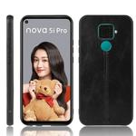 For Huawei Nova 5i Pro / Nova 5z Shockproof Sewing Cow Pattern Skin PC + PU + TPU Case(Black)