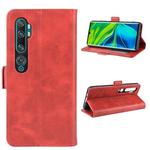 For Xiaomi Mi Note 10 Pro Double Buckle Crazy Horse Business Mobile Phone Holster with Card Wallet Bracket Function(Red)