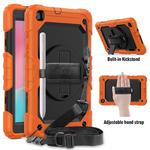 For Galaxy Tab A8.0 2019 / T290 Shockproof Colorful Silica Gel + PC Protective Case, with Holder & Shoulder Strap & Hand Strap(Orange)