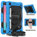 For Galaxy Tab A8.0 2019 / T290 Shockproof Colorful Silica Gel + PC Protective Case, with Holder & Shoulder Strap & Hand Strap(Light Blue)