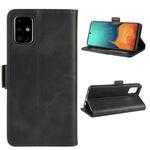 For Galaxy A71 Double Buckle Crazy Horse Business Mobile Phone Holster with Card Wallet Bracket Function(Black)