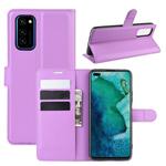 For Huawei Honor V30/V30 Pro Litchi Texture Horizontal Flip Protective Case with Holder & Card Slots & Wallet(Purple)